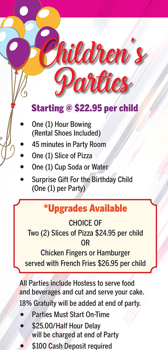 Children’s Party Whitestone Lanes - Whitestone Bowling Lanes